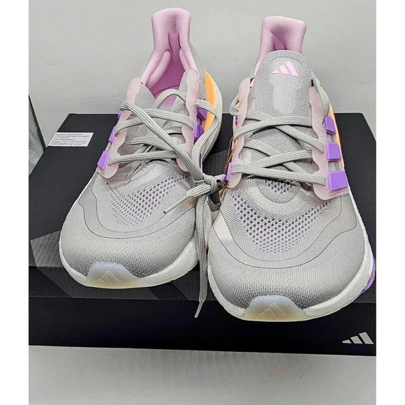 Adidas 11W / 9.5 M Ultraboost Light Running Shoes Grey Violet Orange IE1762 - Picture 2 of 15